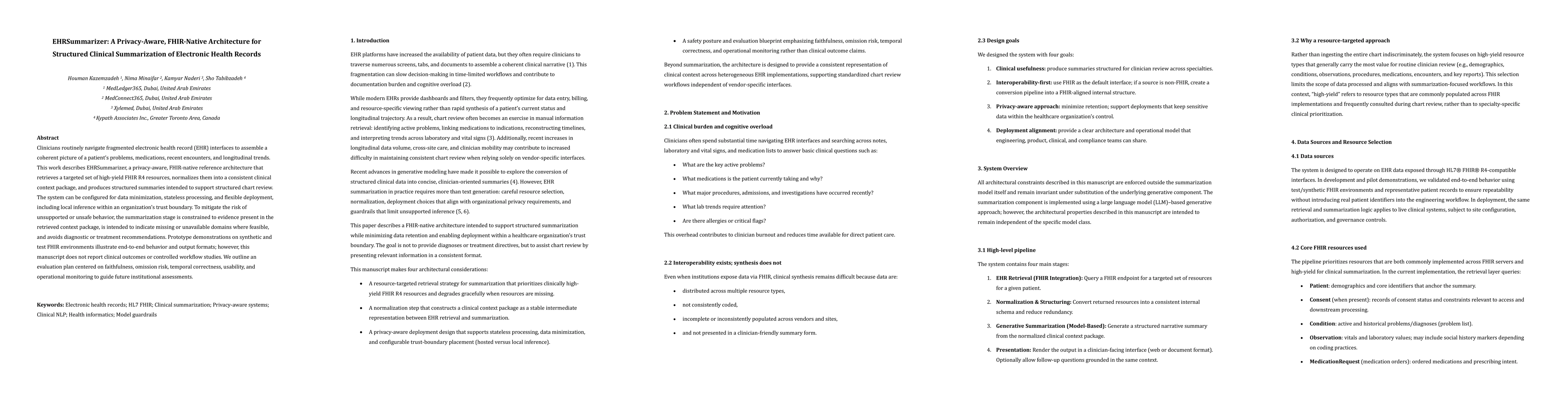 Thumbnail for EHRSummarizer: A Privacy-Aware, FHIR-Native Architecture for Structured Clinical Summarization of Electronic Health Records