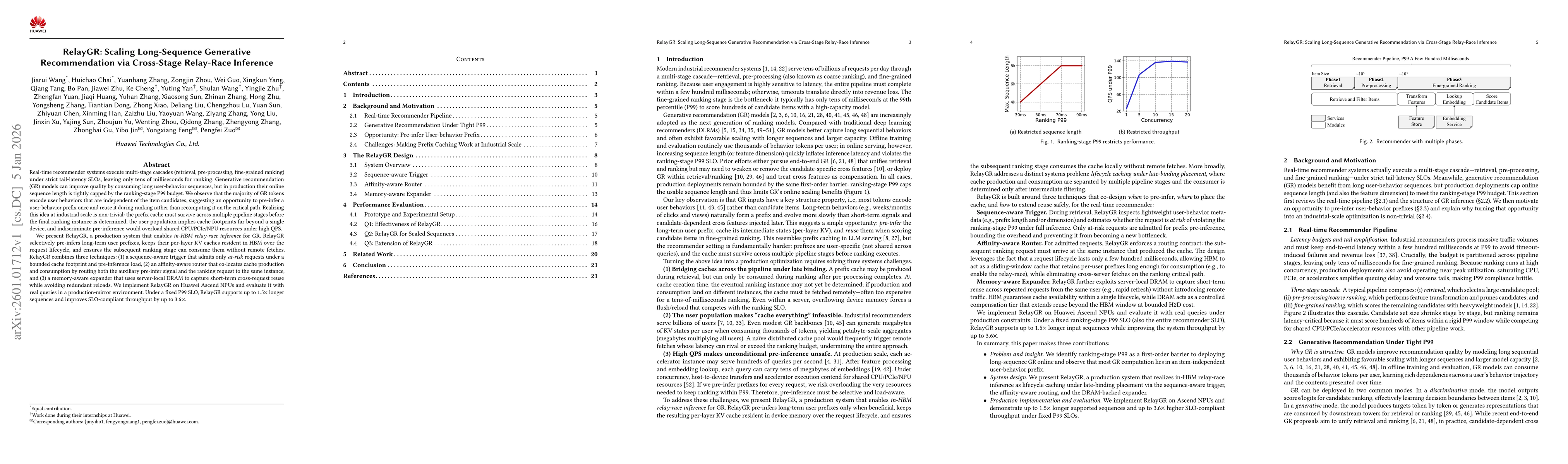 Thumbnail for RelayGR: Scaling Long-Sequence Generative Recommendation via Cross-Stage Relay-Race Inference