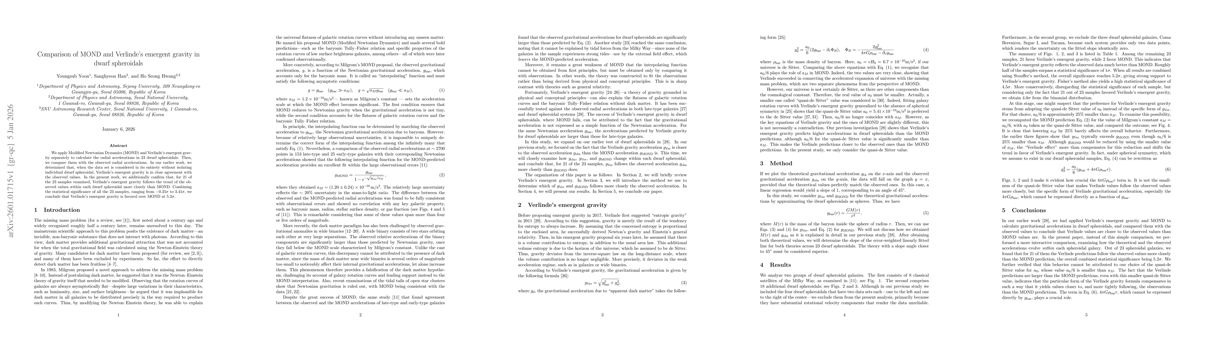 Thumbnail for Comparison of MOND and Verlinde's emergent gravity in dwarf spheroidals