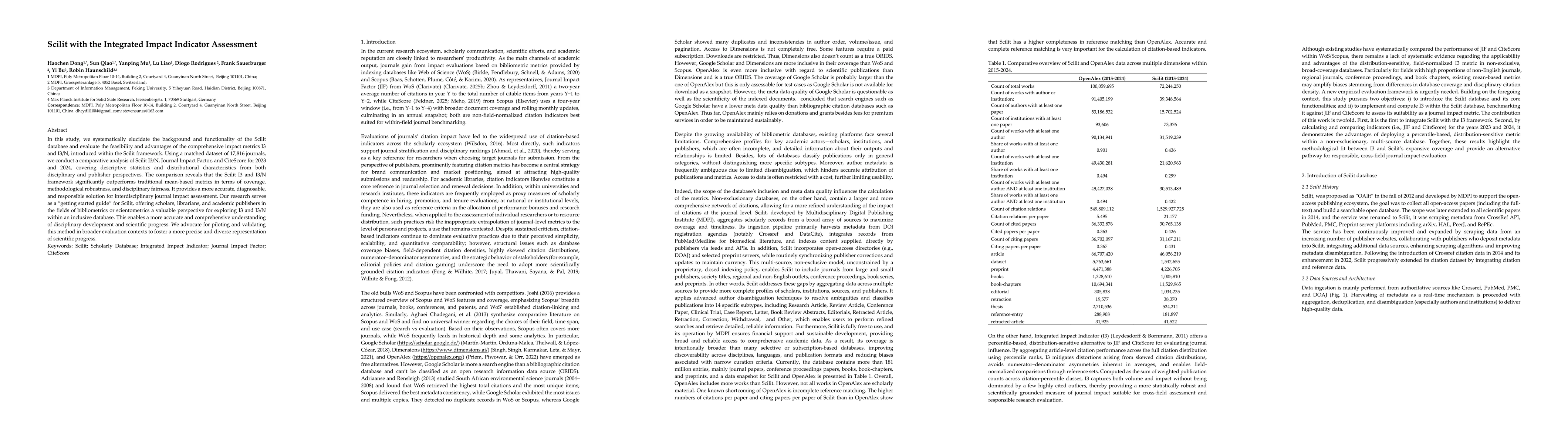 Thumbnail for Scilit with the Integrated Impact Indicator Assessment