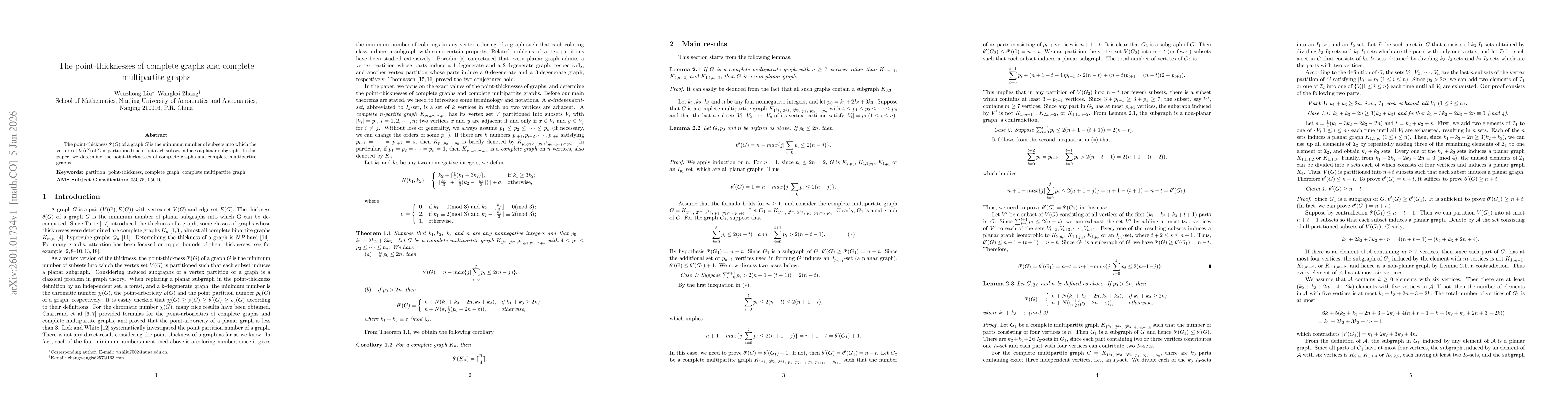 Thumbnail for The point-thicknesses of complete graphs and complete multipartite graphs