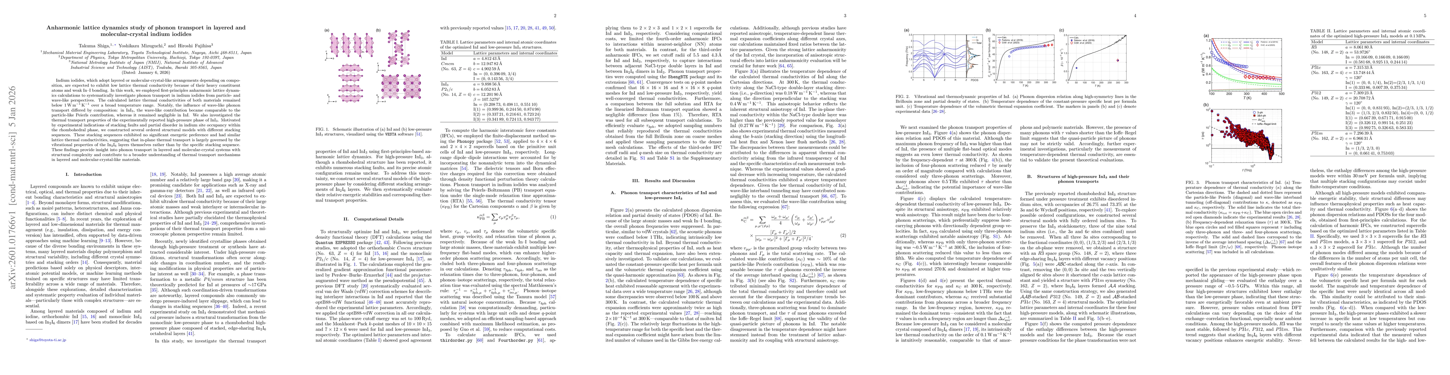 Thumbnail for Anharmonic lattice dynamics study of phonon transport in layered and molecular-crystal indium iodides