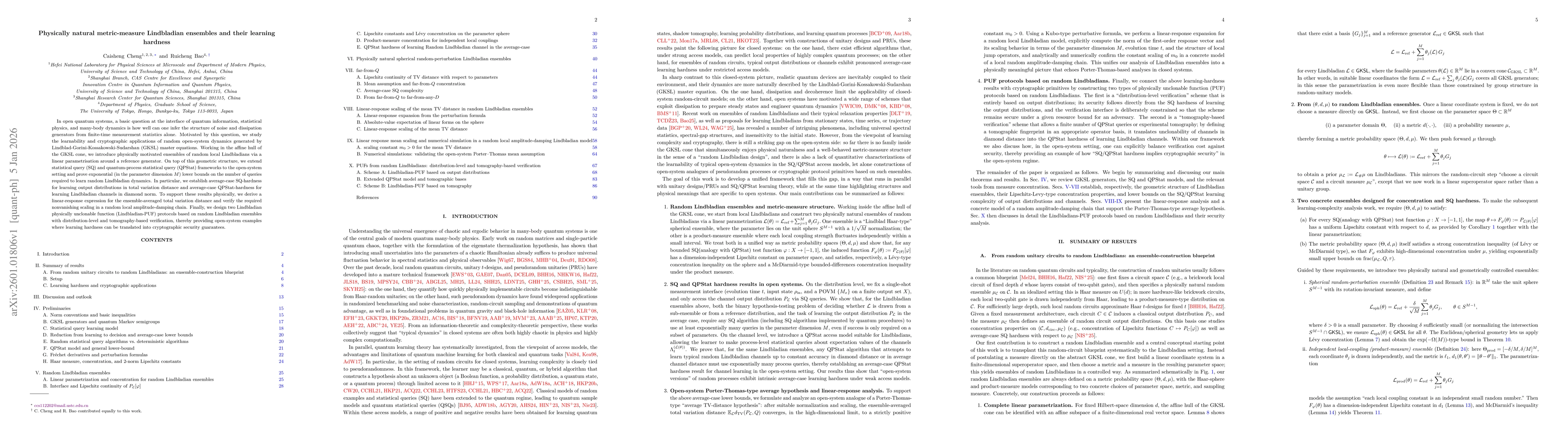 Thumbnail for Physically natural metric-measure Lindbladian ensembles and their learning hardness