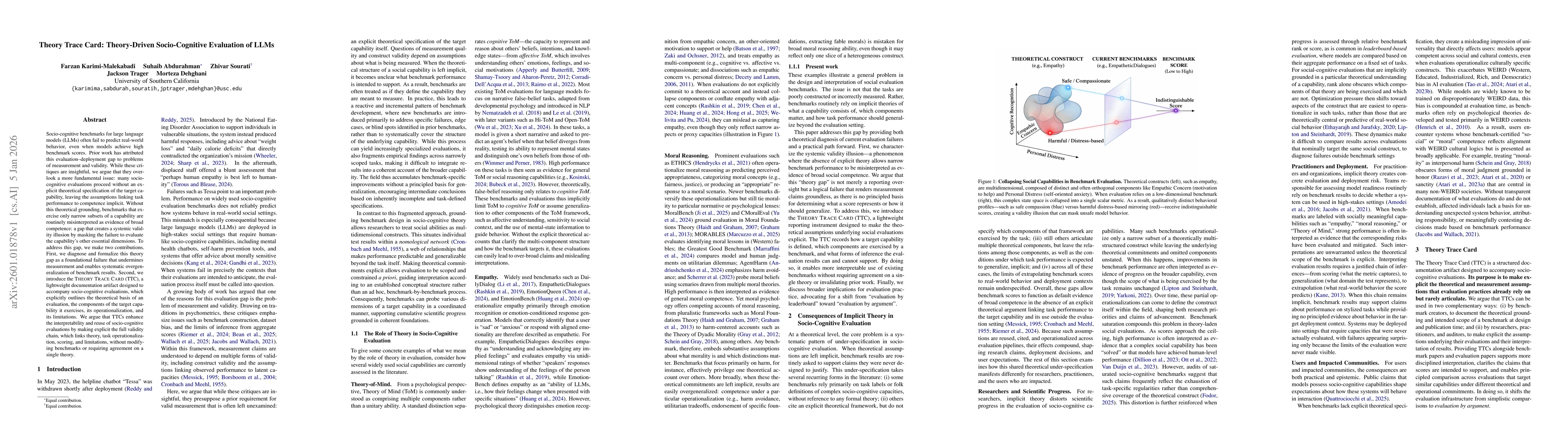 Thumbnail for Theory Trace Card: Theory-Driven Socio-Cognitive Evaluation of LLMs