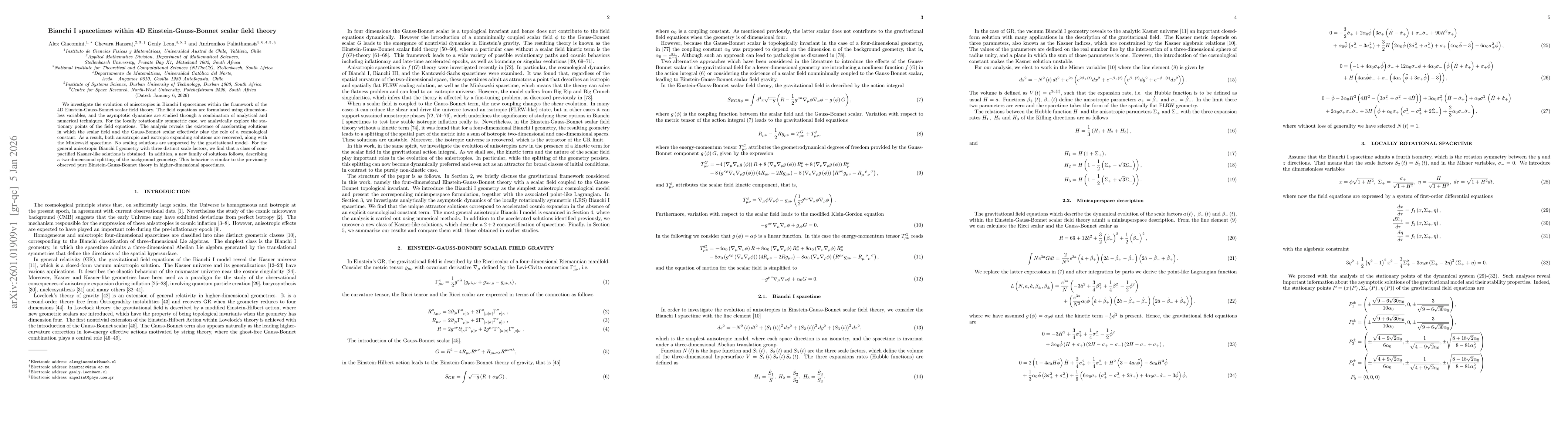 Thumbnail for Bianchi I spacetimes within 4D Einstein-Gauss-Bonnet scalar field theory