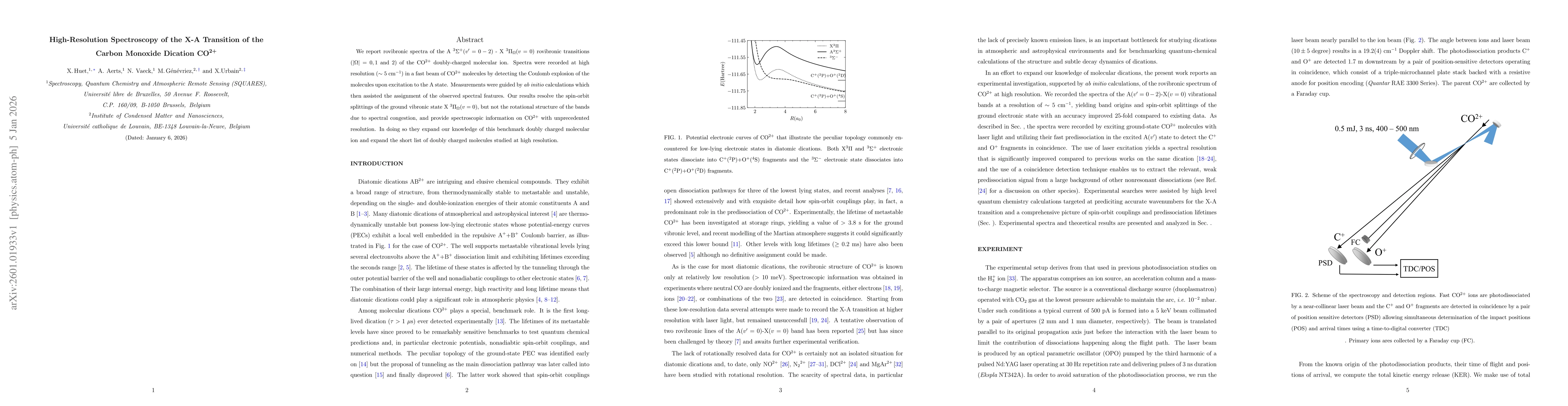 Thumbnail for High-Resolution Spectroscopy of the X-A Transition of the Carbon Monoxide Dication CO$^{2+}$