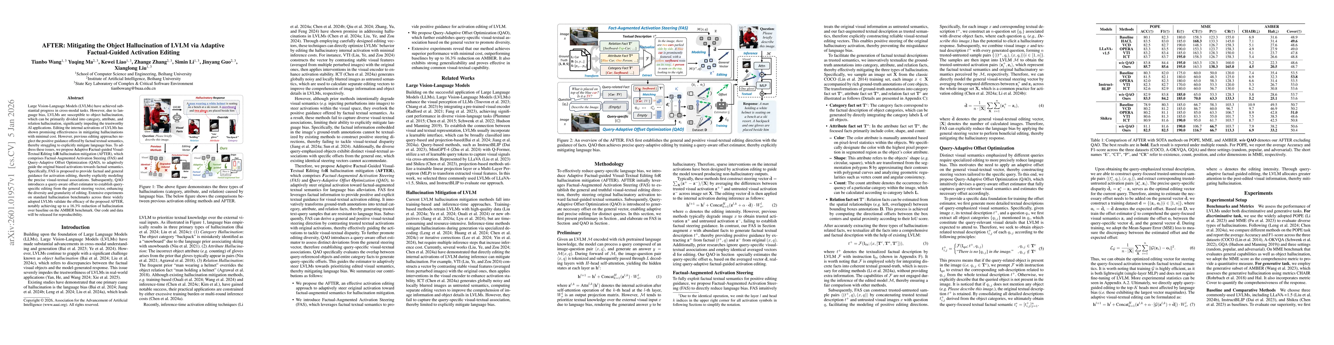 Thumbnail for AFTER: Mitigating the Object Hallucination of LVLM via Adaptive Factual-Guided Activation Editing