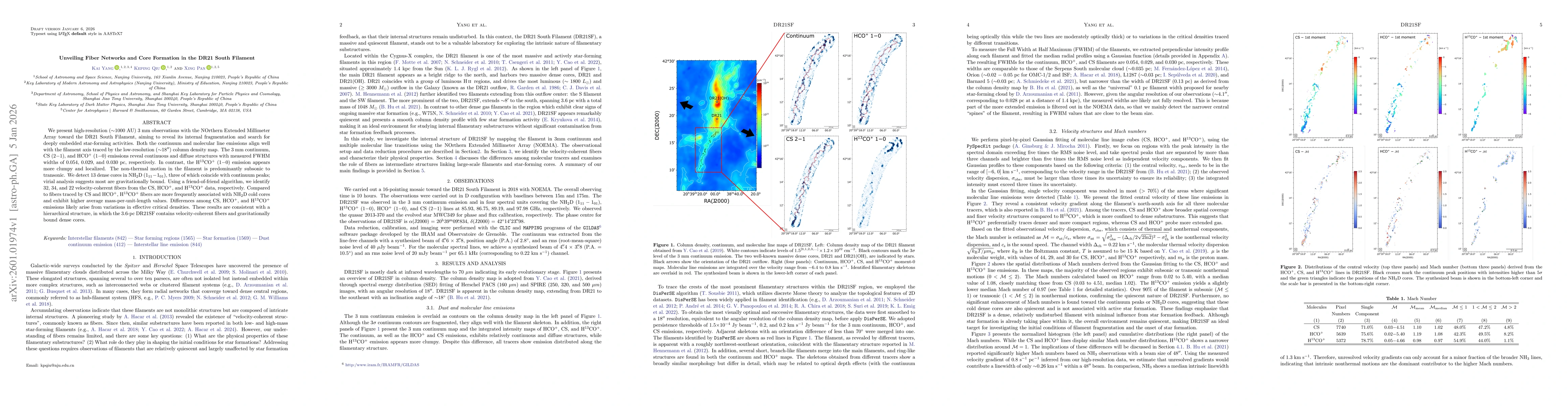Thumbnail for Unveiling Fiber Networks and Core Formation in the DR21 South Filament
