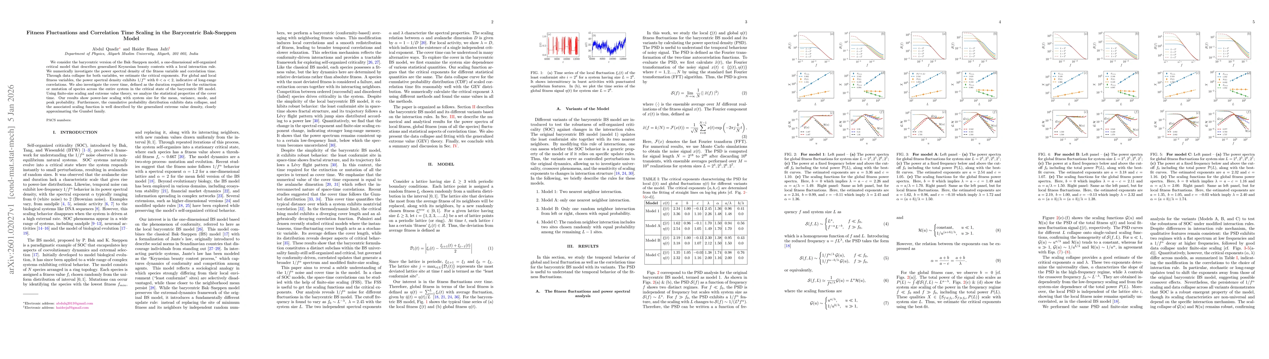 Thumbnail for Fitness Fluctuations and Correlation Time Scaling in the Barycentric Bak-Sneppen Model