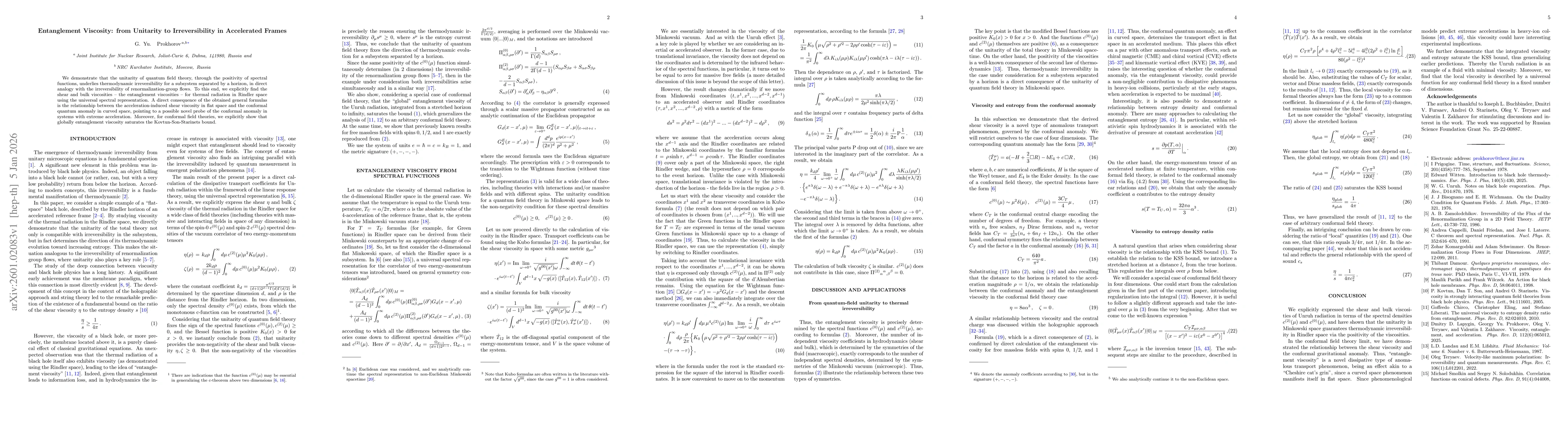 Thumbnail for Entanglement Viscosity: from Unitarity to Irreversibility in Accelerated Frames