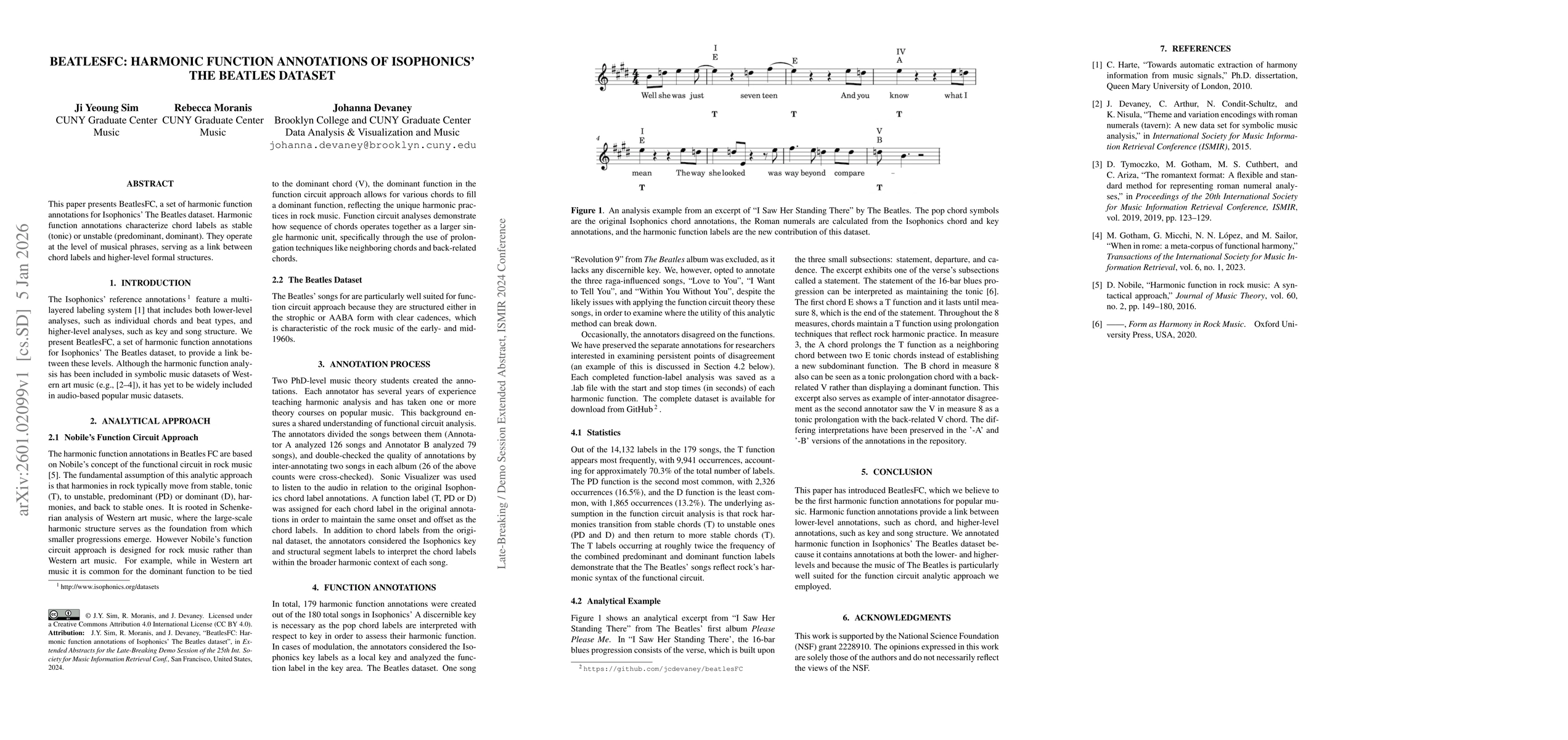 Thumbnail for BeatlesFC: Harmonic function annotations of Isophonics' The Beatles dataset