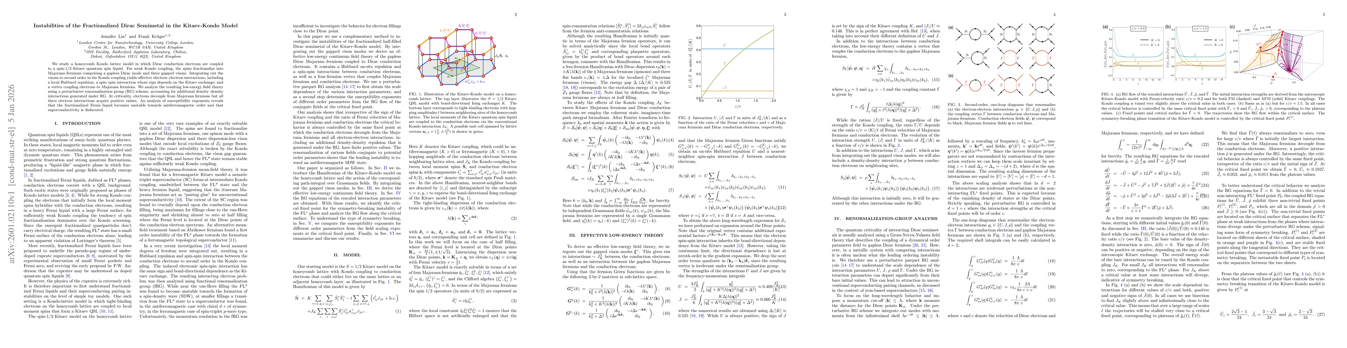 Thumbnail for Instabilities of the Fractionalized Dirac Semimetal in the Kitaev-Kondo Model
