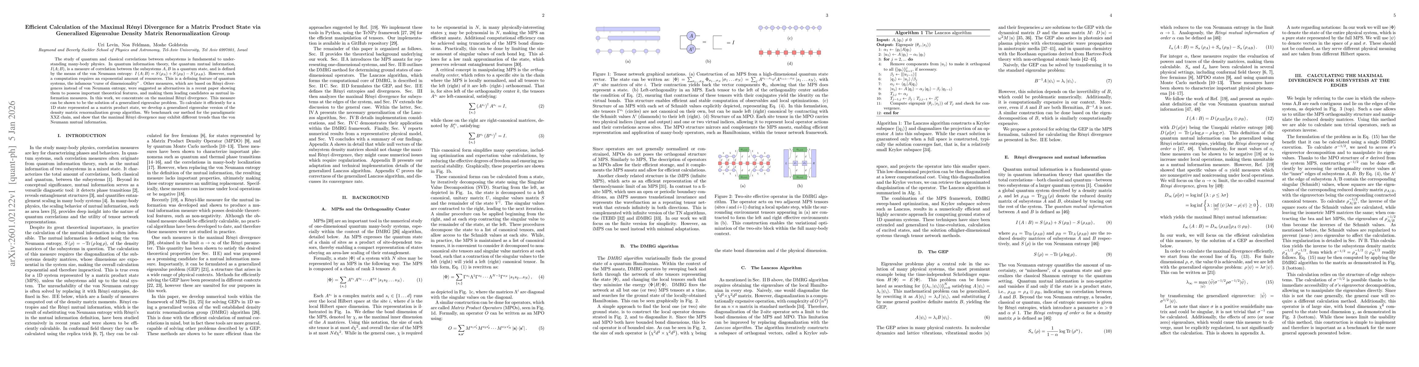Thumbnail for Efficient Calculation of the Maximal Rényi Divergence for a Matrix Product State via Generalized Eigenvalue Density Matrix Renormalization Group