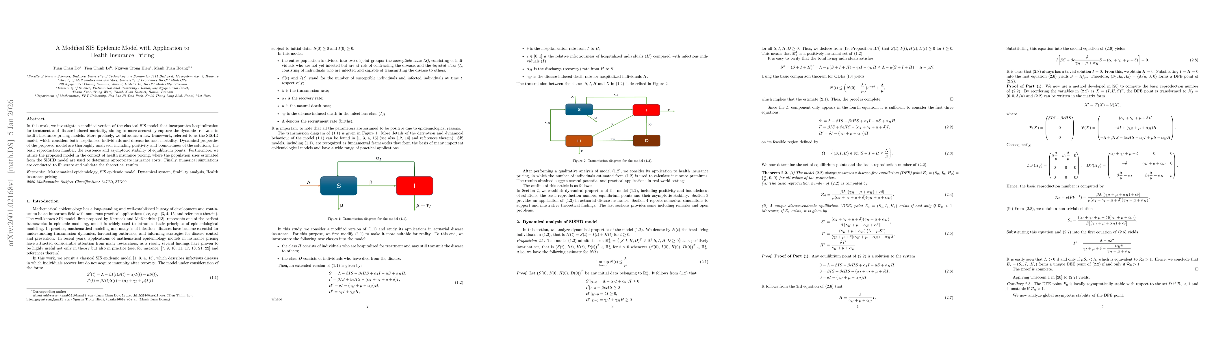 Thumbnail for A Modified SIS Epidemic Model with Application to Health Insurance Pricing
