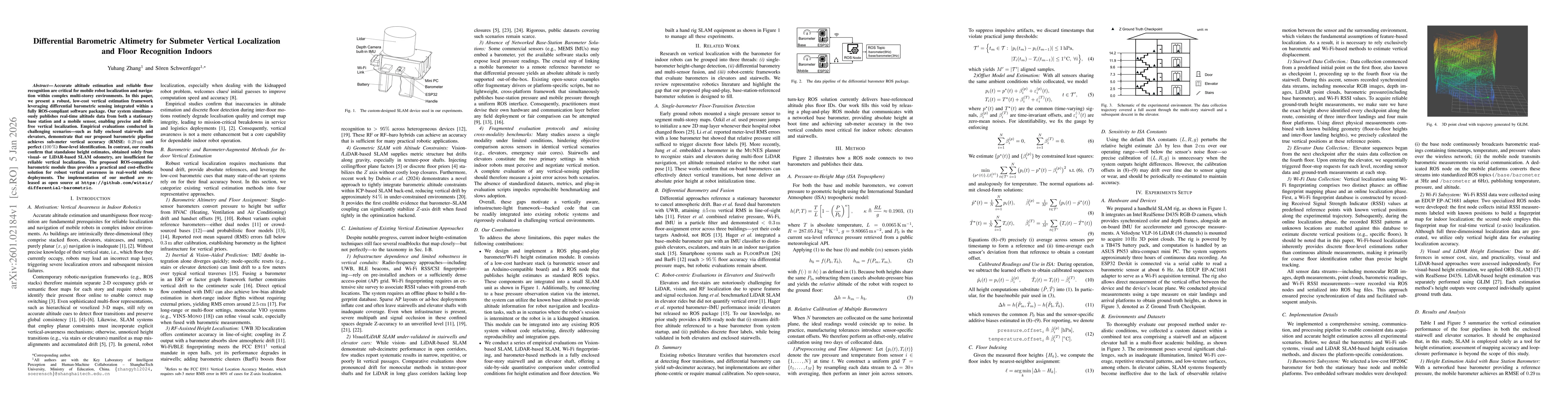Thumbnail for Differential Barometric Altimetry for Submeter Vertical Localization and Floor Recognition Indoors