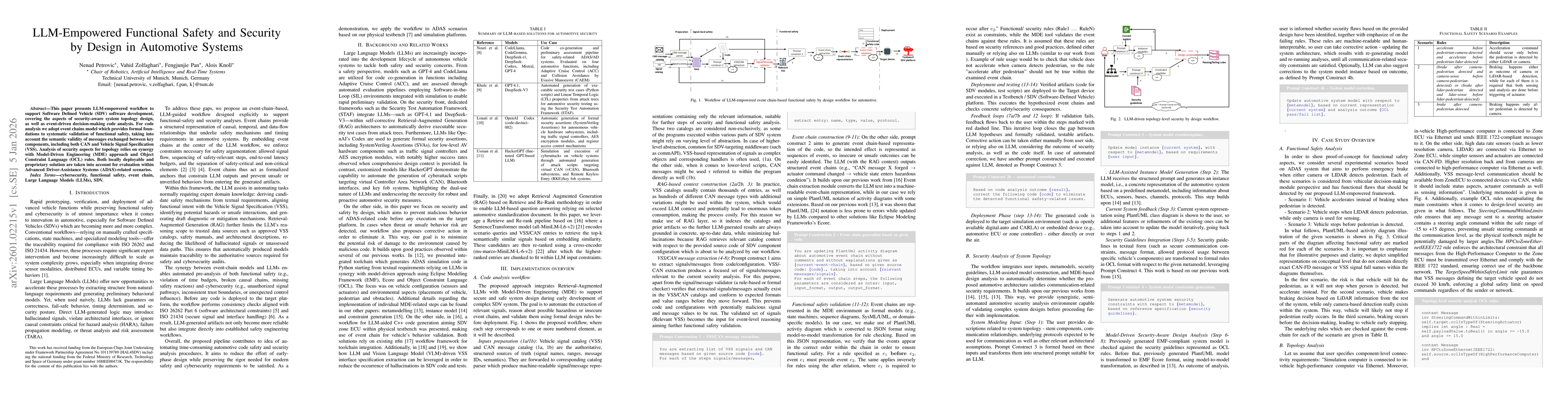 Thumbnail for LLM-Empowered Functional Safety and Security by Design in Automotive Systems