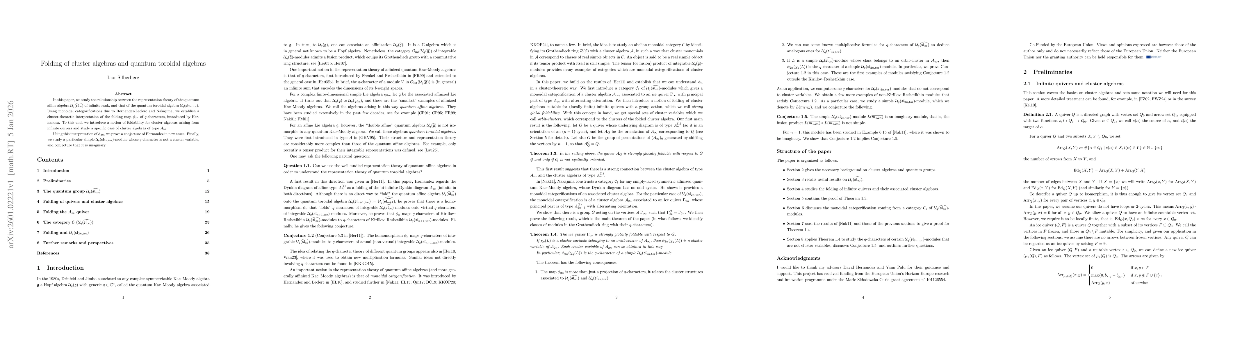 Thumbnail for Folding of cluster algebras and quantum toroidal algebras