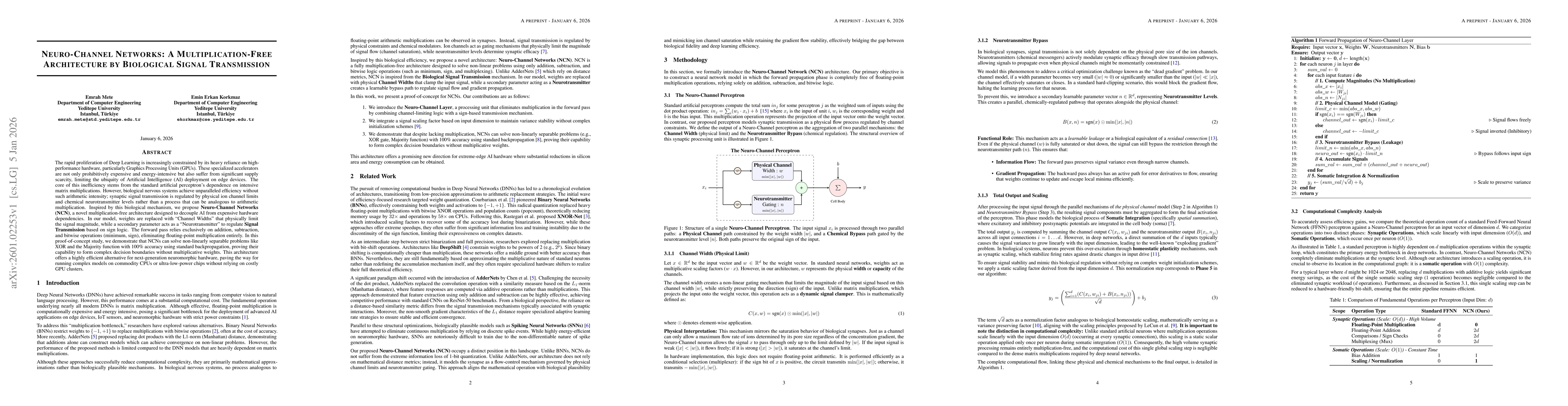 Thumbnail for Neuro-Channel Networks: A Multiplication-Free Architecture by Biological Signal Transmission