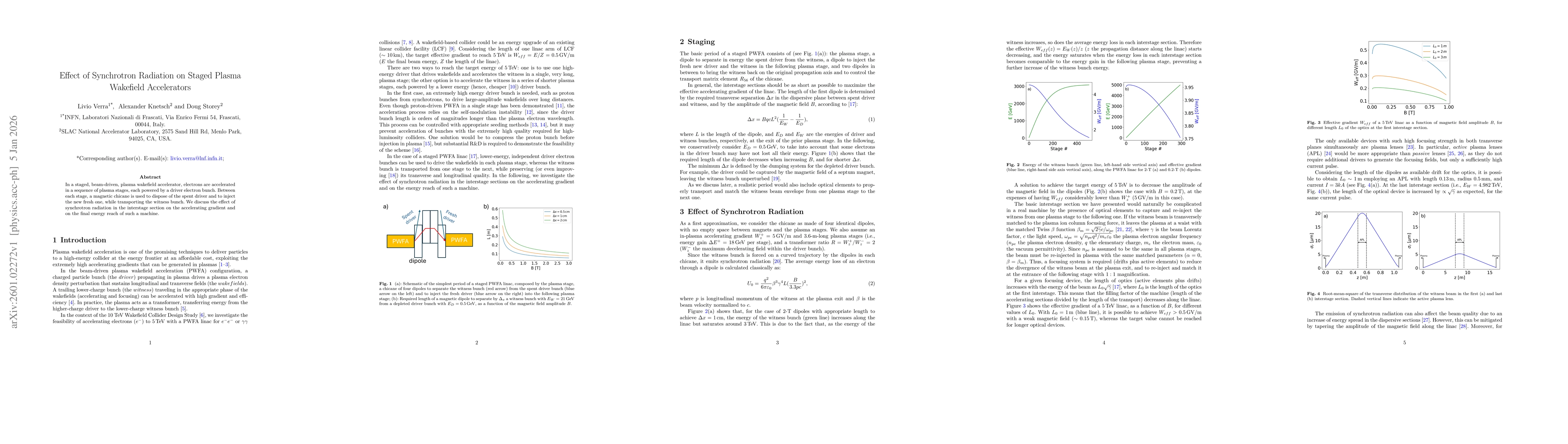 Thumbnail for Effect of Synchrotron Radiation on Staged Plasma Wakefield Accelerators
