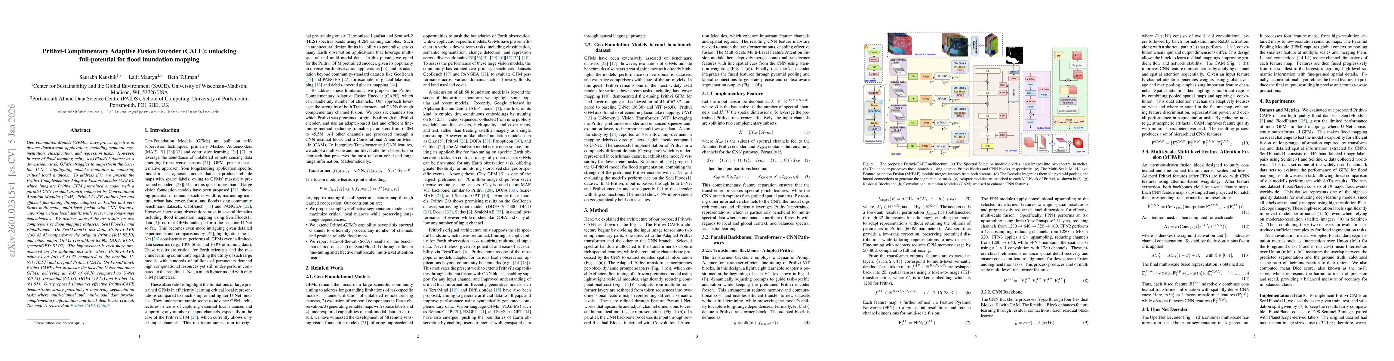 Thumbnail for Prithvi-Complimentary Adaptive Fusion Encoder (CAFE): unlocking full-potential for flood inundation mapping