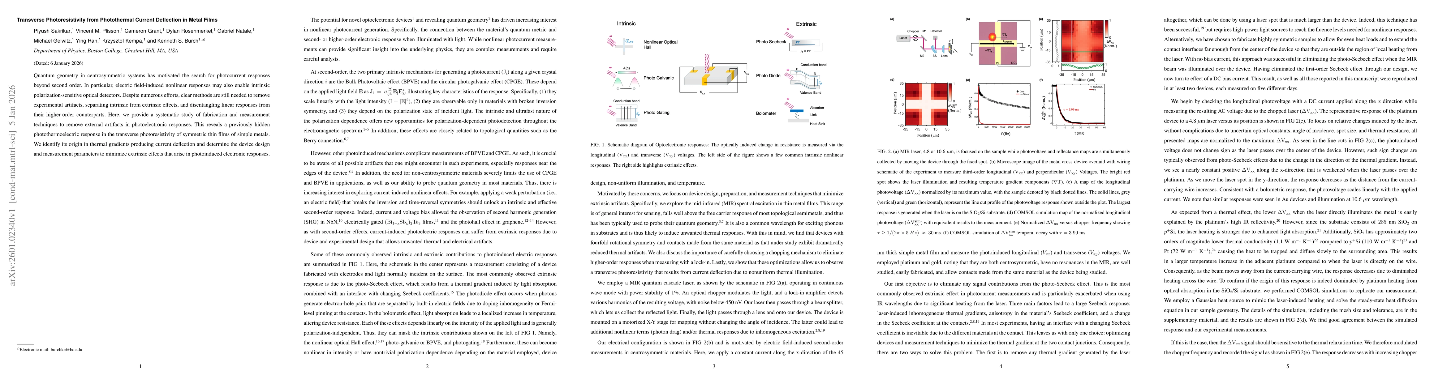 Thumbnail for Transverse Photoresistivity from Photothermal Current Deflection in Metal Films