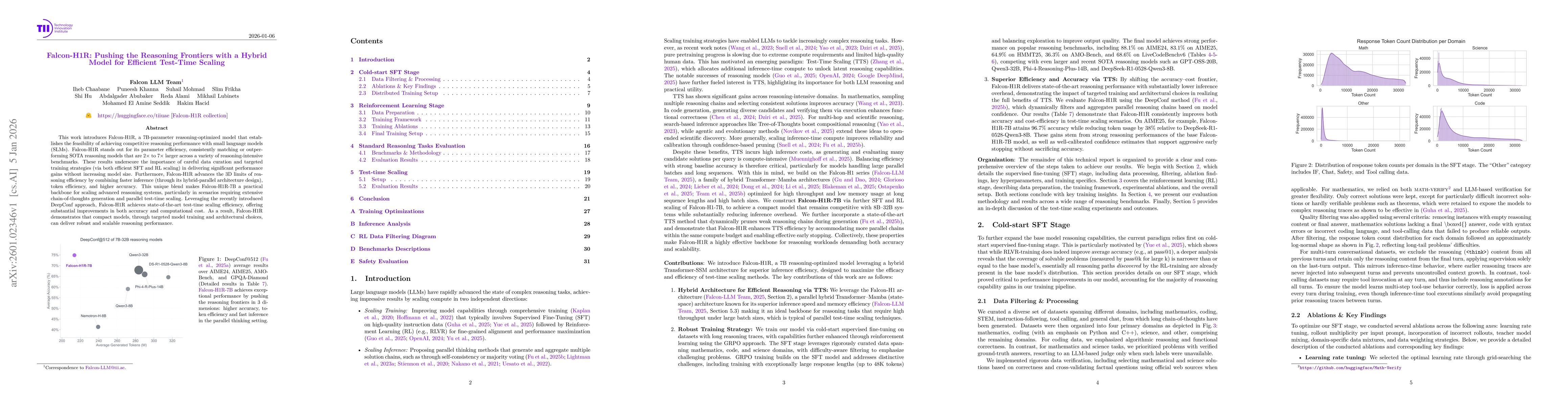 Thumbnail for Falcon-H1R: Pushing the Reasoning Frontiers with a Hybrid Model for Efficient Test-Time Scaling