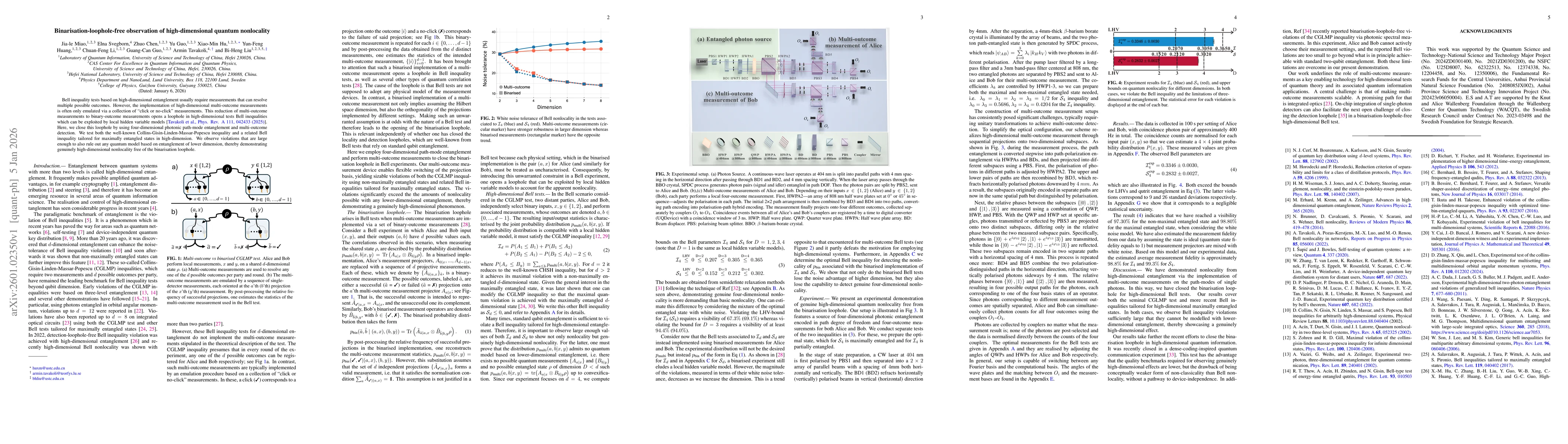 Thumbnail for Binarisation-loophole-free observation of high-dimensional quantum nonlocality