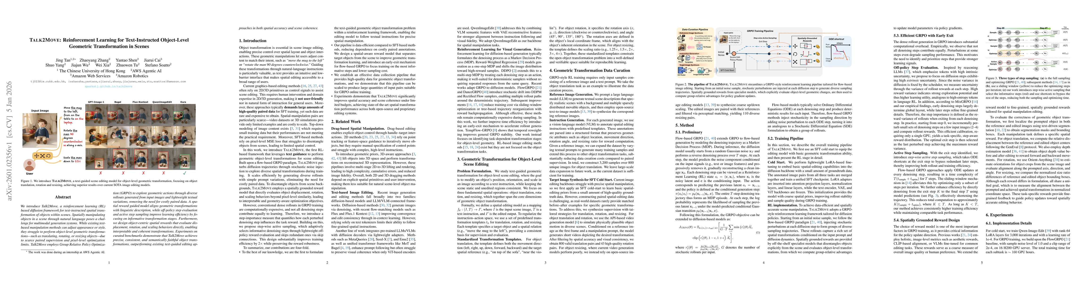 Thumbnail for Talk2Move: Reinforcement Learning for Text-Instructed Object-Level Geometric Transformation in Scenes