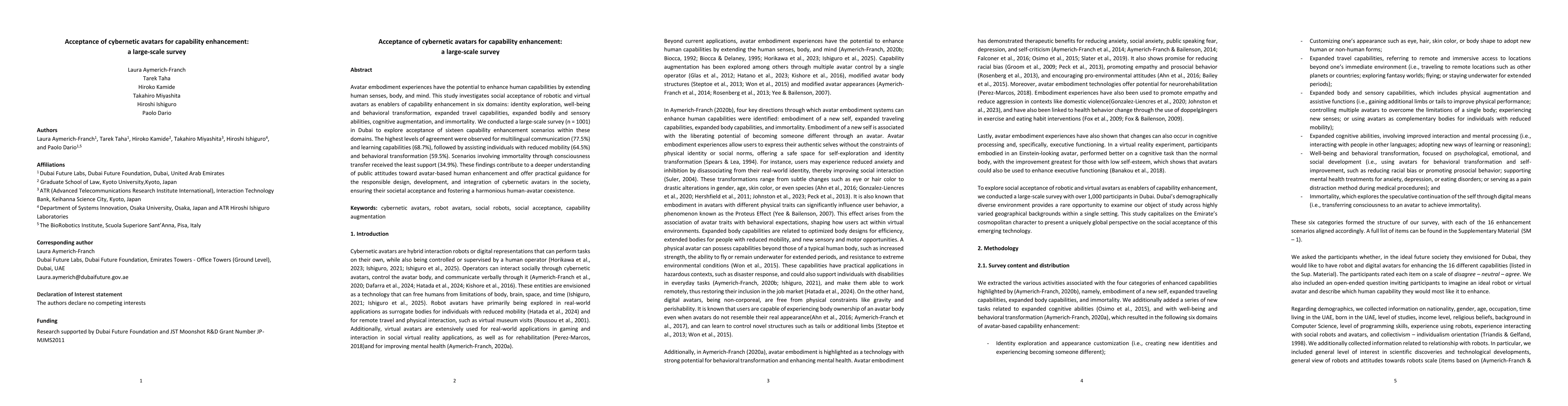 Thumbnail for Acceptance of cybernetic avatars for capability enhancement: a large-scale survey