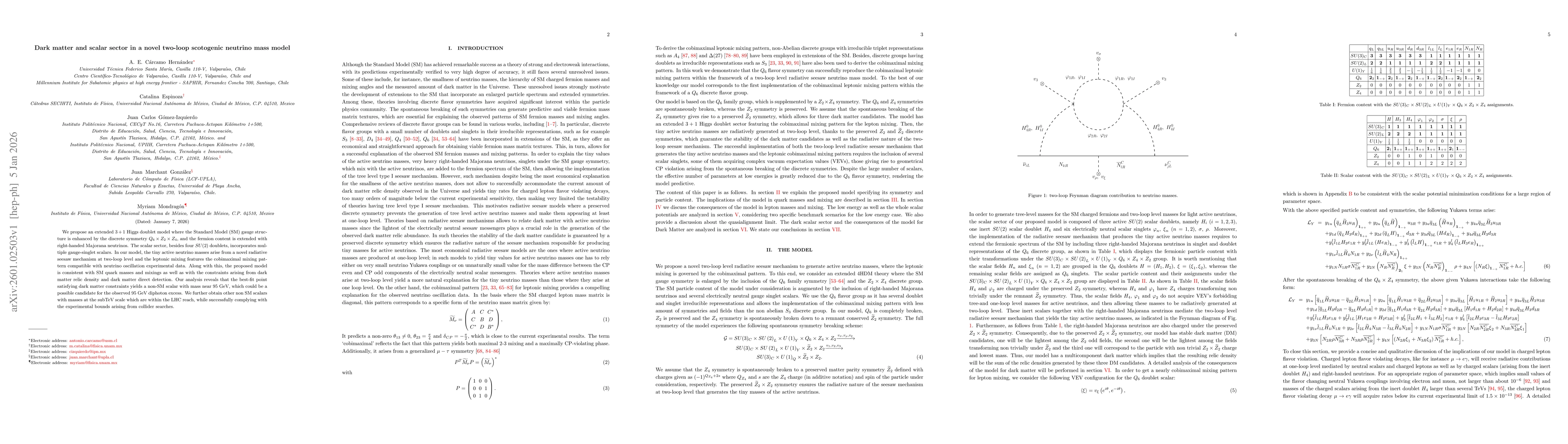 Thumbnail for Dark matter and scalar sector in a novel two-loop scotogenic neutrino mass model