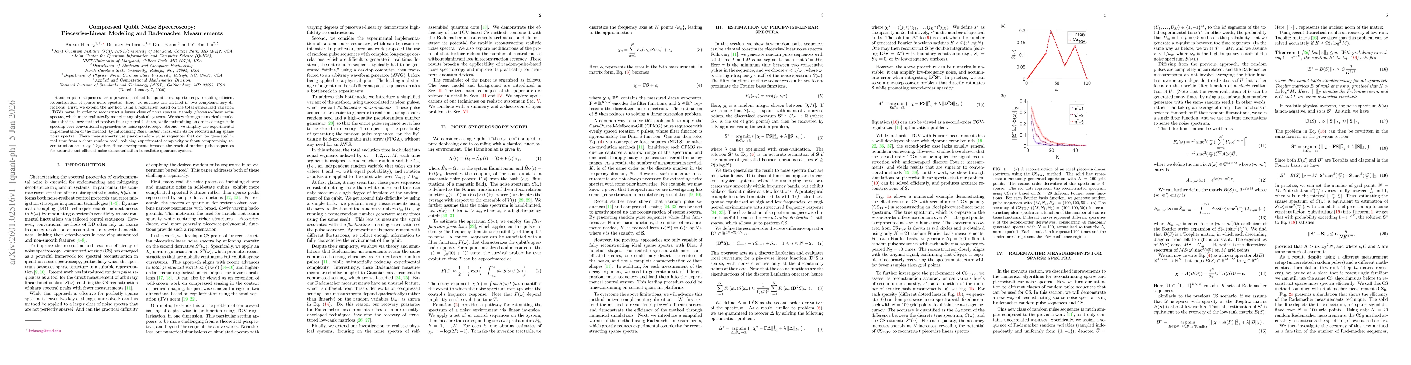 Thumbnail for Compressed Qubit Noise Spectroscopy: Piecewise-Linear Modeling and Rademacher Measurements