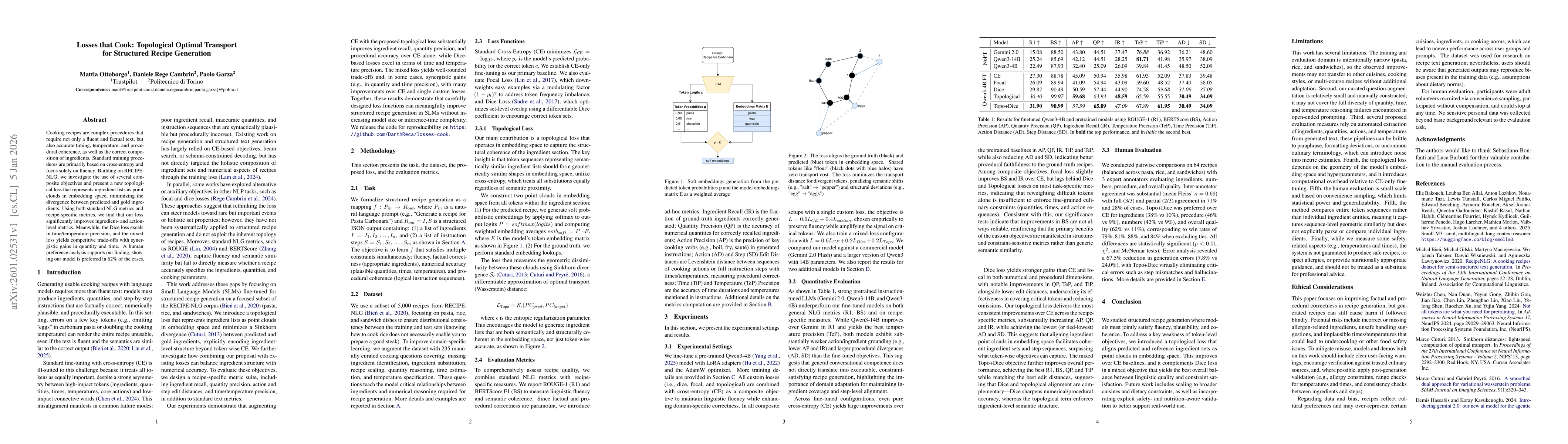 Thumbnail for Losses that Cook: Topological Optimal Transport for Structured Recipe Generation