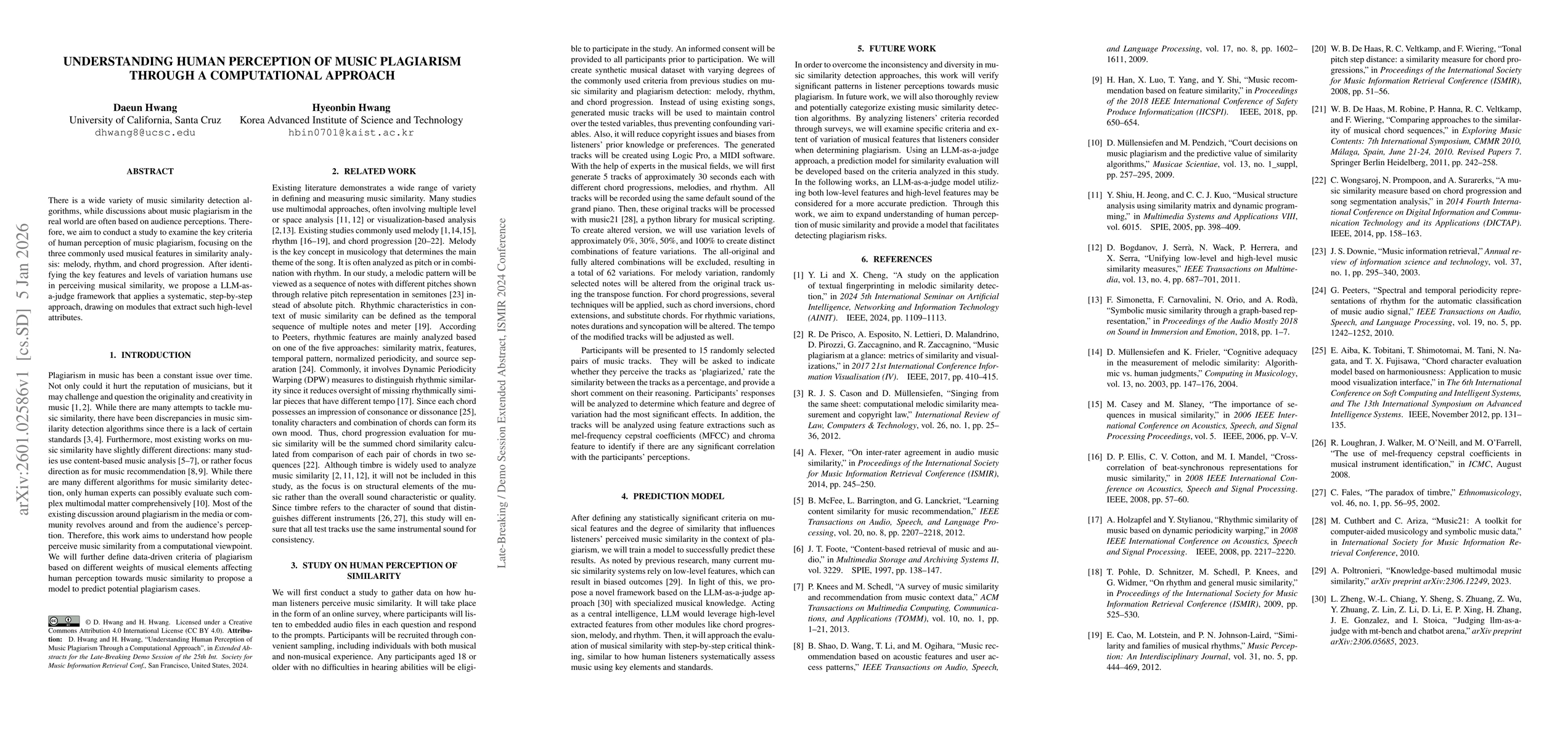 Thumbnail for Understanding Human Perception of Music Plagiarism Through a Computational Approach