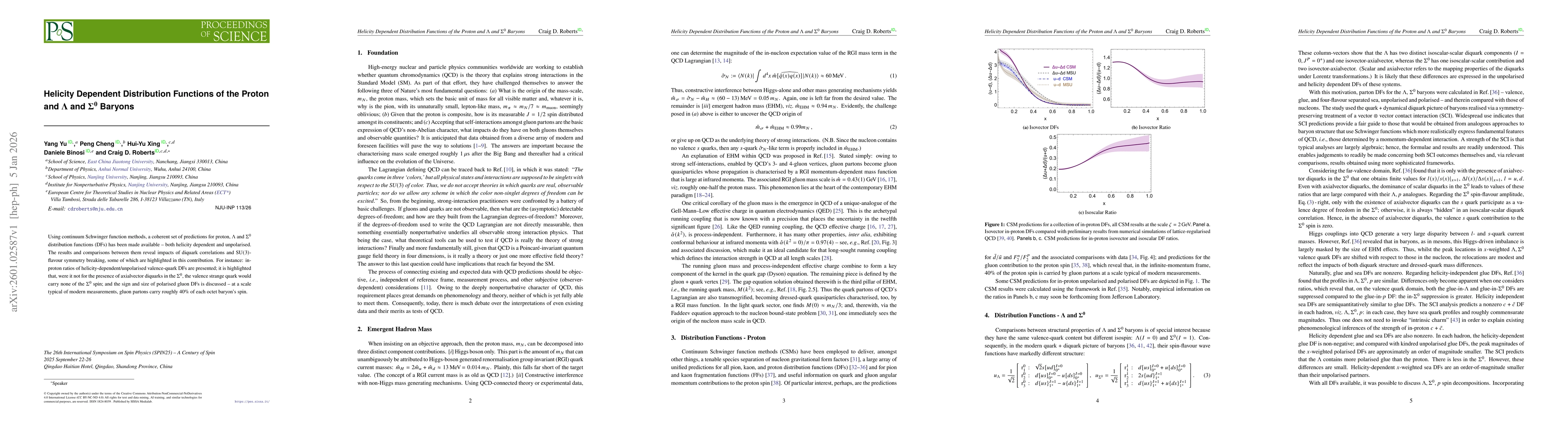 Thumbnail for Helicity Dependent Distribution Functions of the Proton and $Λ$ and $Σ^0$ Baryons