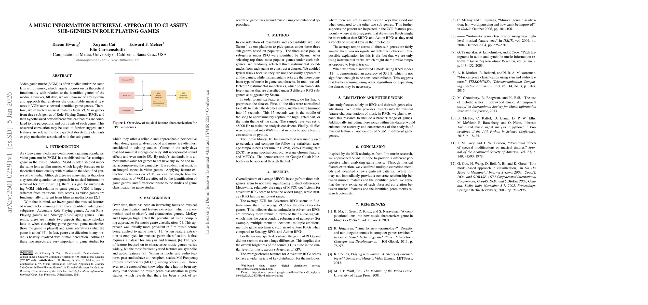Thumbnail for A Music Information Retrieval Approach to Classify Sub-Genres in Role Playing Games
