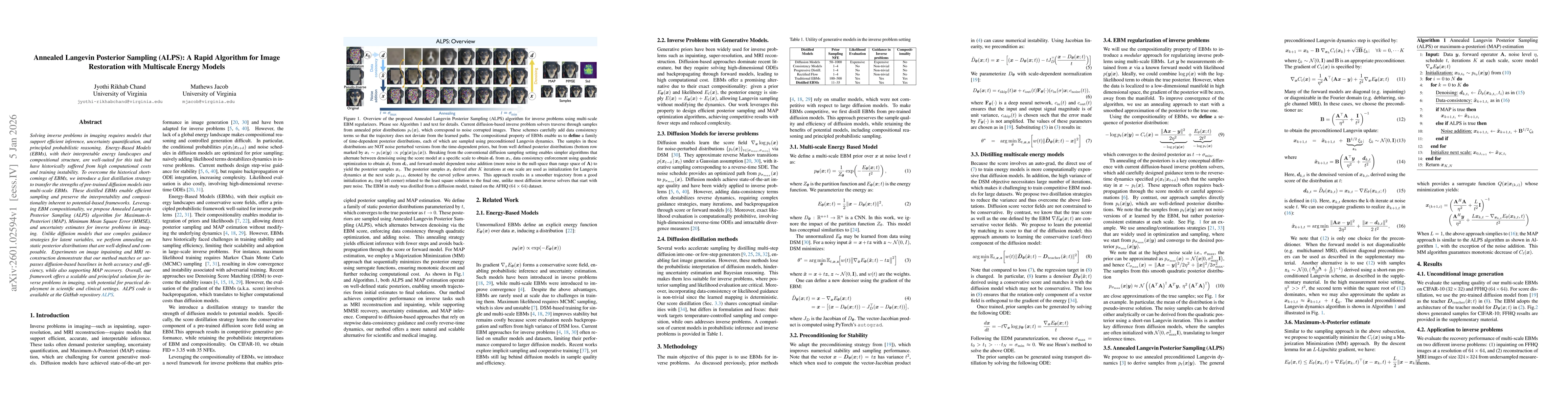 Thumbnail for Annealed Langevin Posterior Sampling (ALPS): A Rapid Algorithm for Image Restoration with Multiscale Energy Models