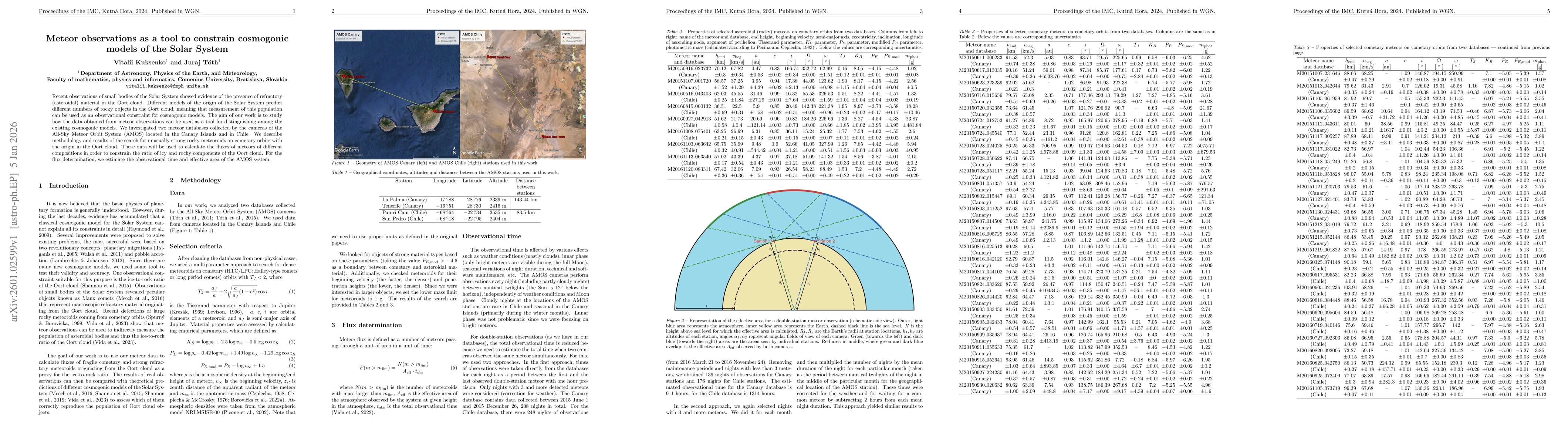Thumbnail for Meteor observations as a tool to constrain cosmogonic models of the Solar System