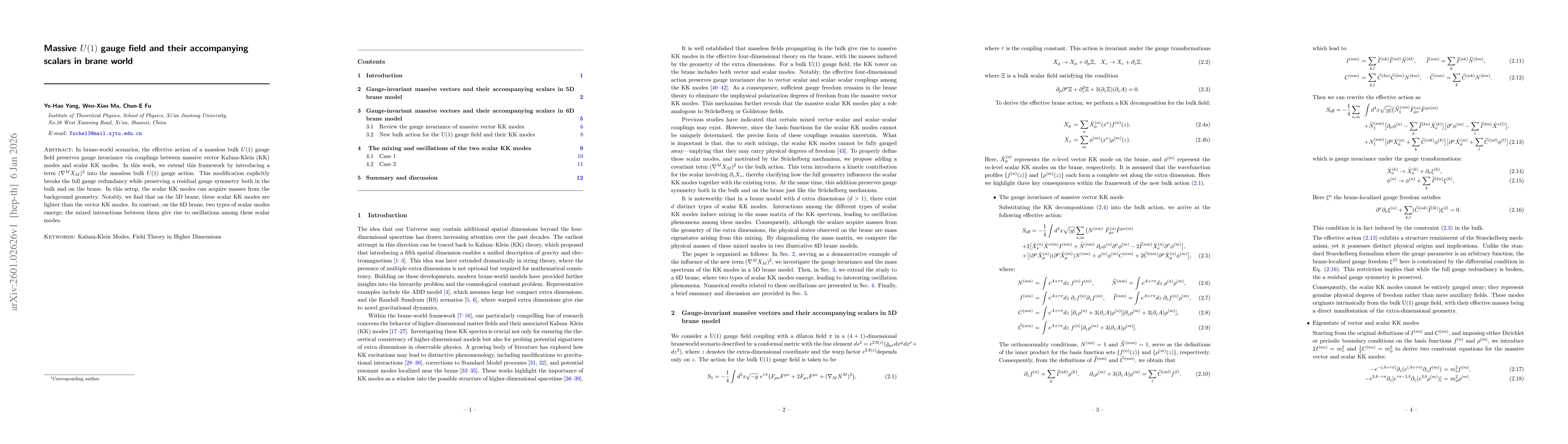 Thumbnail for Massive $U(1)$ gauge field and their accompanying scalars in brane world