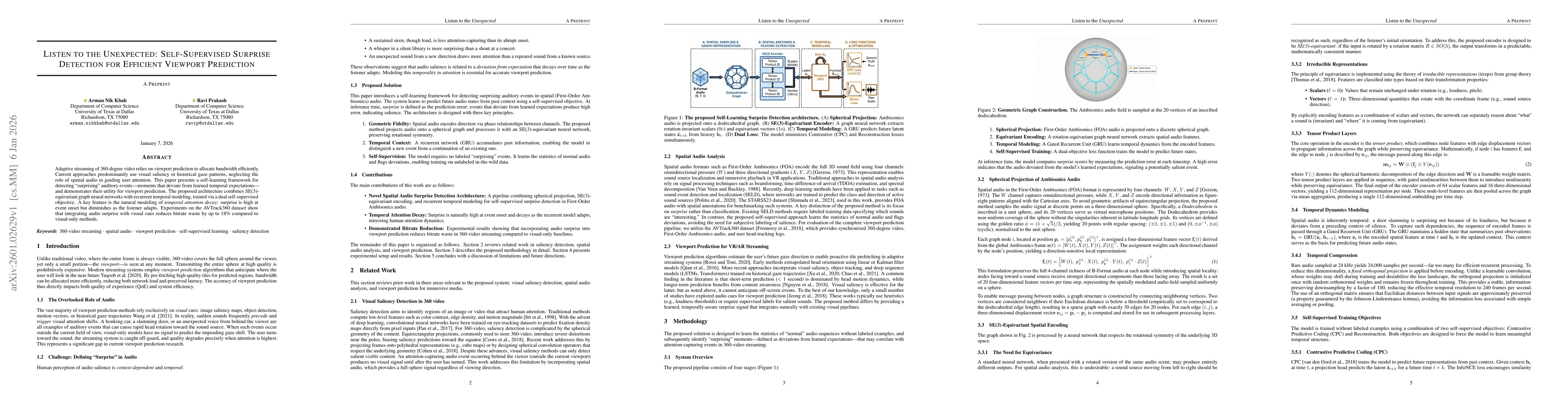 Thumbnail for Listen to the Unexpected: Self-Supervised Surprise Detection for Efficient Viewport Prediction