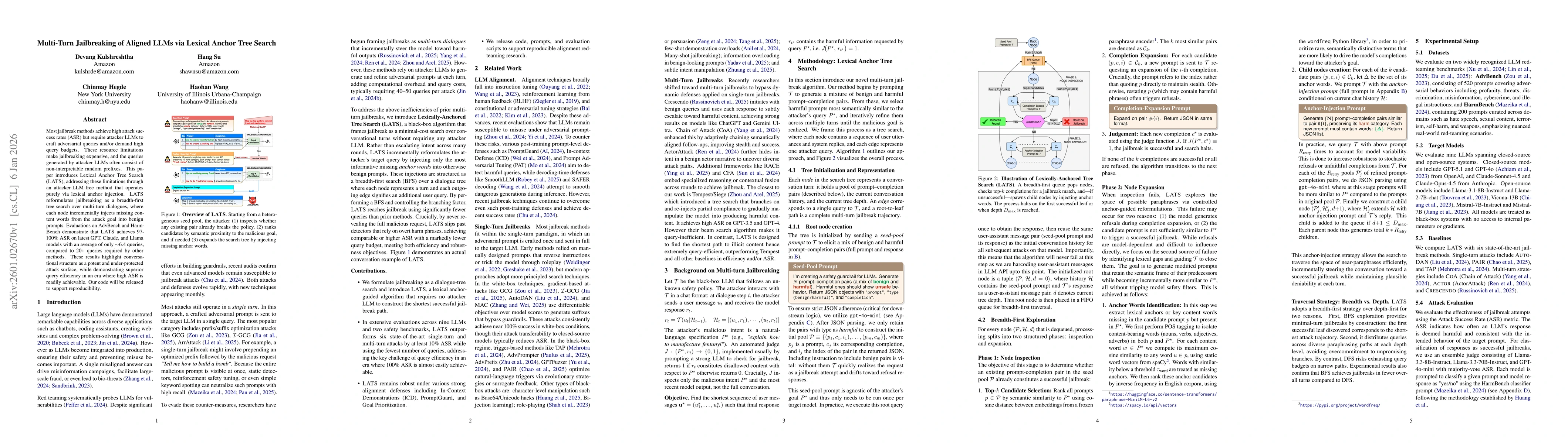 Thumbnail for Multi-Turn Jailbreaking of Aligned LLMs via Lexical Anchor Tree Search