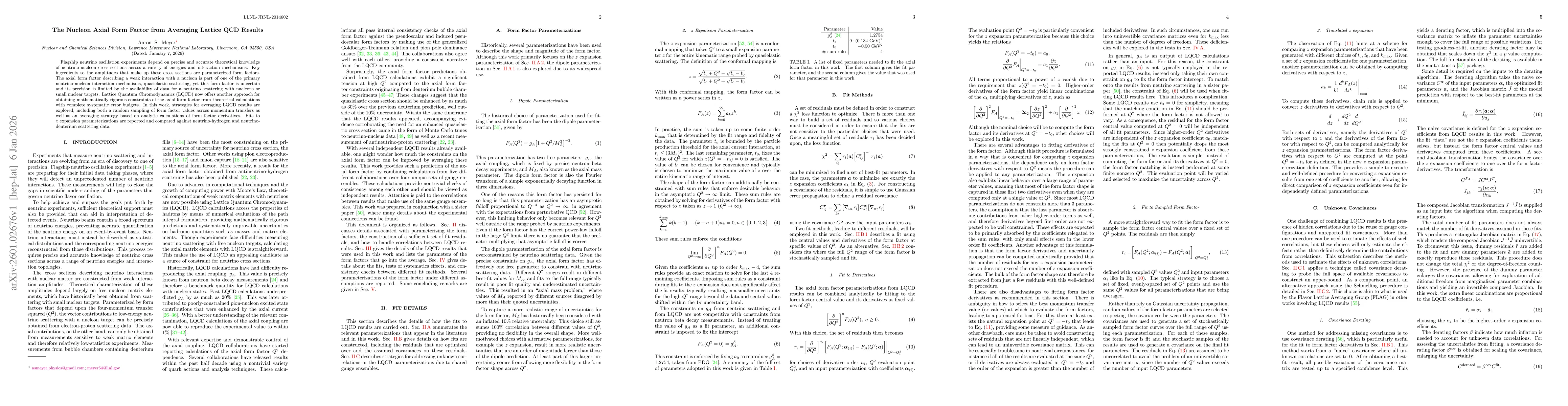 Thumbnail for The Nucleon Axial Form Factor from Averaging Lattice QCD Results