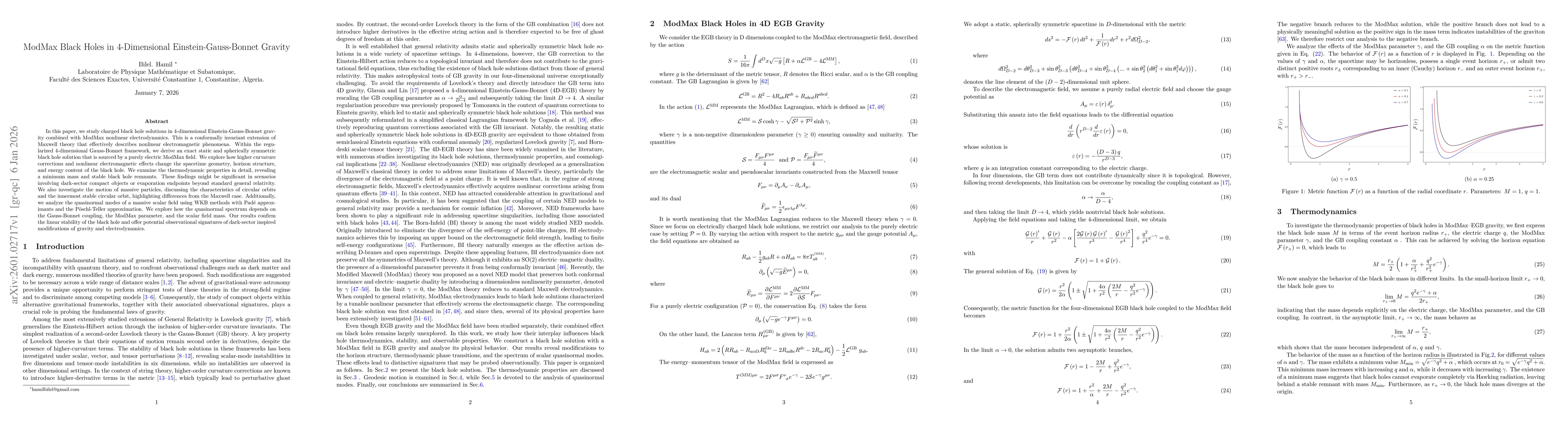 Thumbnail for ModMax Black Holes in 4-Dimensional Einstein-Gauss-Bonnet Gravity