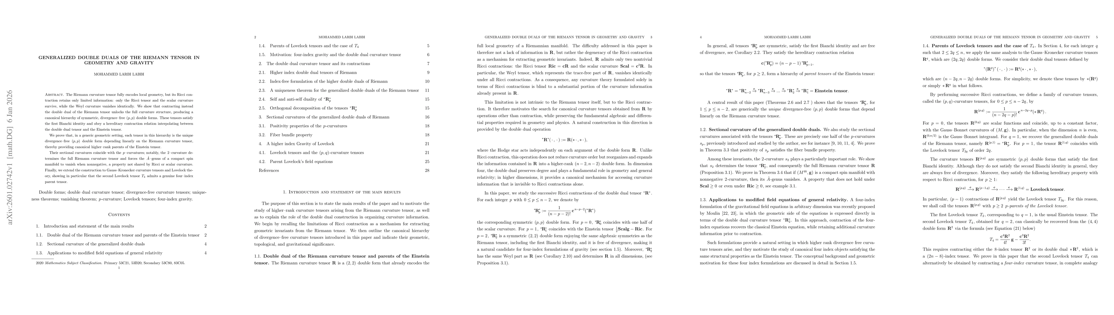 Thumbnail for Generalized Double Duals of the Riemann Tensor in Geometry and Gravity