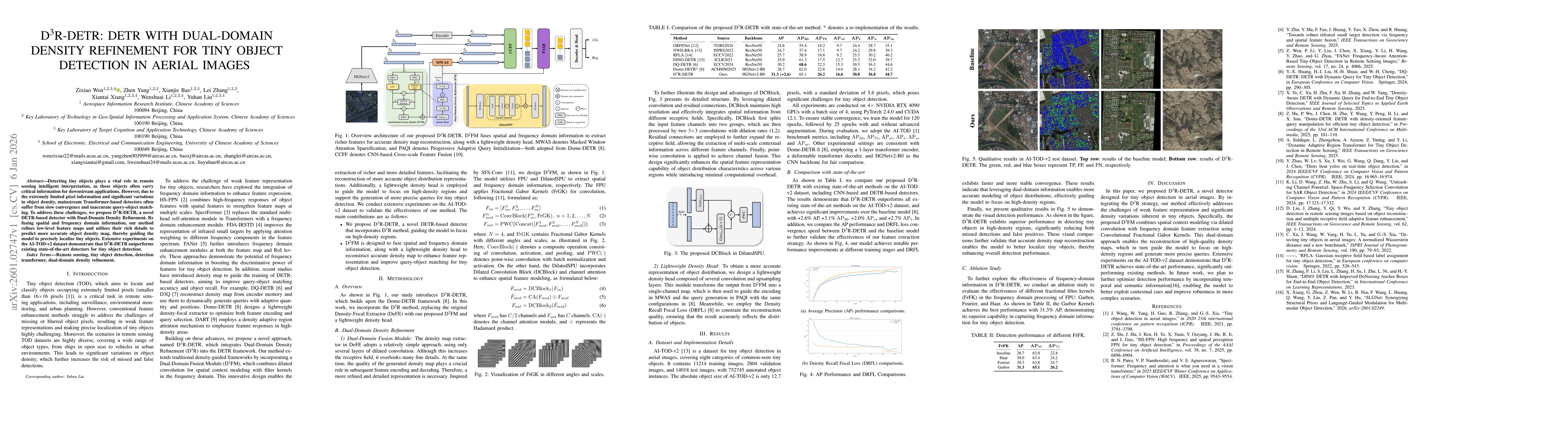 Thumbnail for D$^3$R-DETR: DETR with Dual-Domain Density Refinement for Tiny Object Detection in Aerial Images