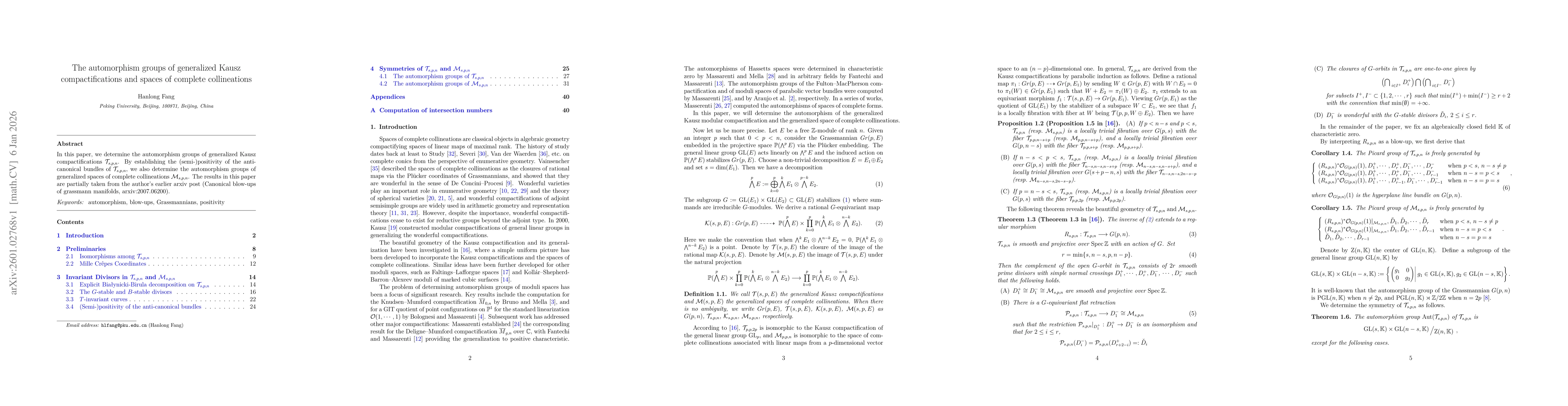 Thumbnail for The automorphism groups of generalized Kausz compactifications and spaces of complete collineations
