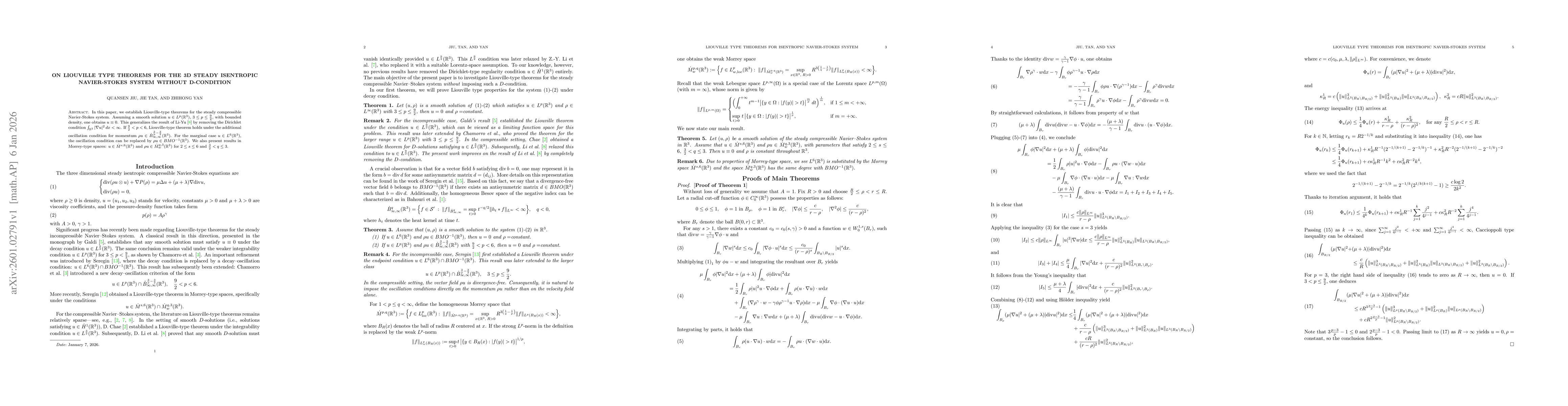 Thumbnail for On Liouiville Type Theorem for the 3D Isentropic Navier-Stokes System without D-condition