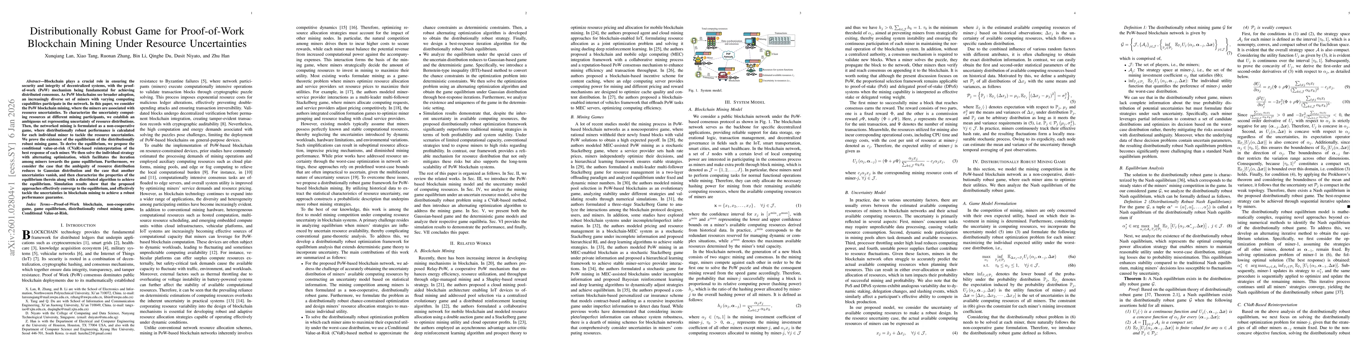 Thumbnail for Distributionally Robust Game for Proof-of-Work Blockchain Mining Under Resource Uncertainties