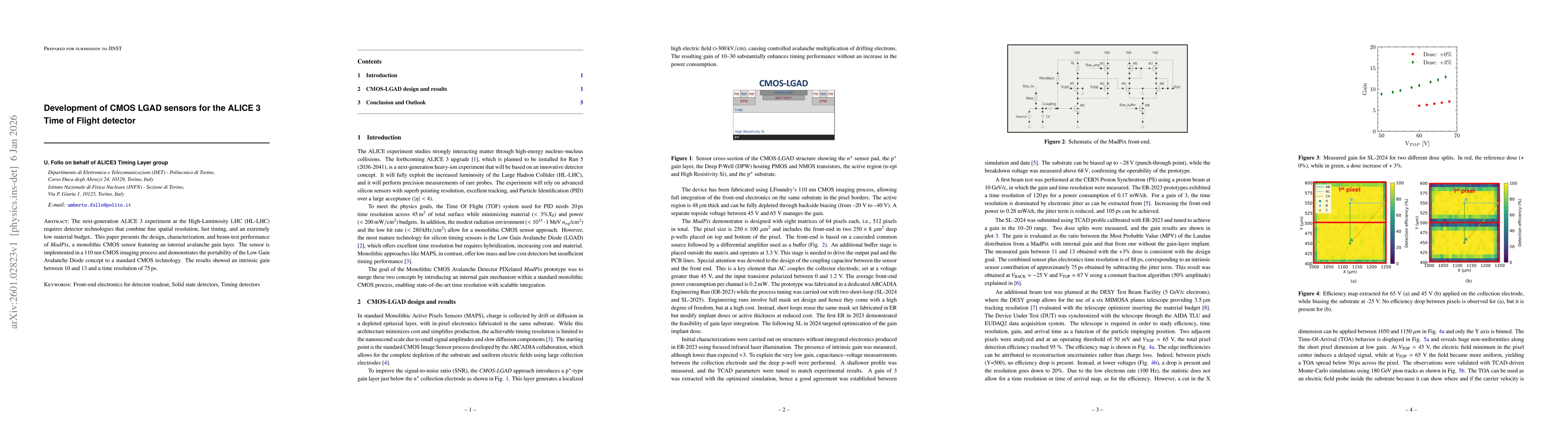 Thumbnail for Development of CMOS LGAD sensors for the ALICE~3 Time of Flight detector