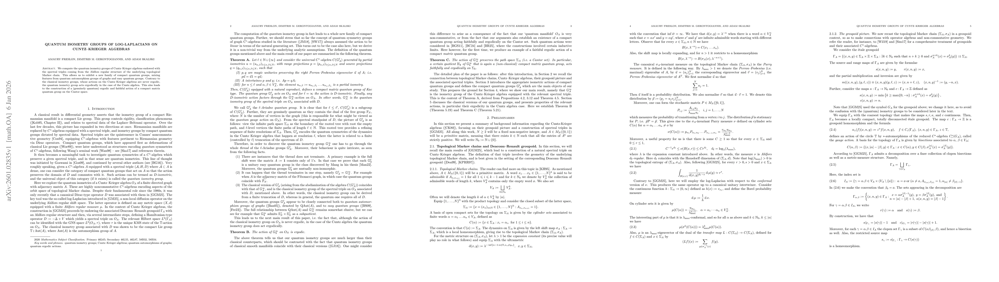 Thumbnail for Quantum isometry groups of log-Laplacians on Cuntz--Krieger algebras