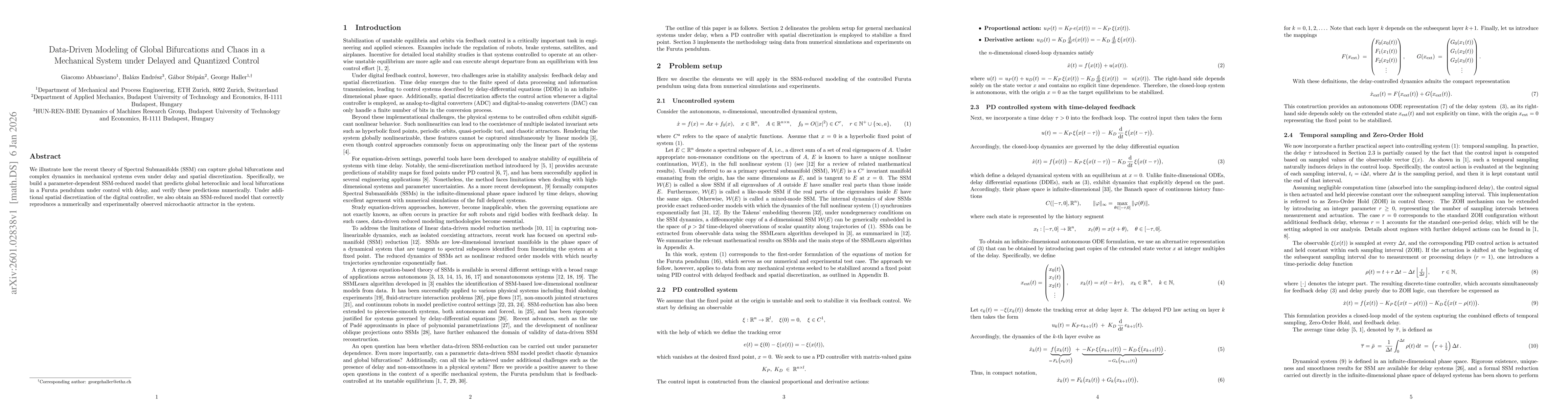 Thumbnail for Data-Driven Modeling of Global Bifurcations and Chaos in a Mechanical System under Delayed and Quantized Control